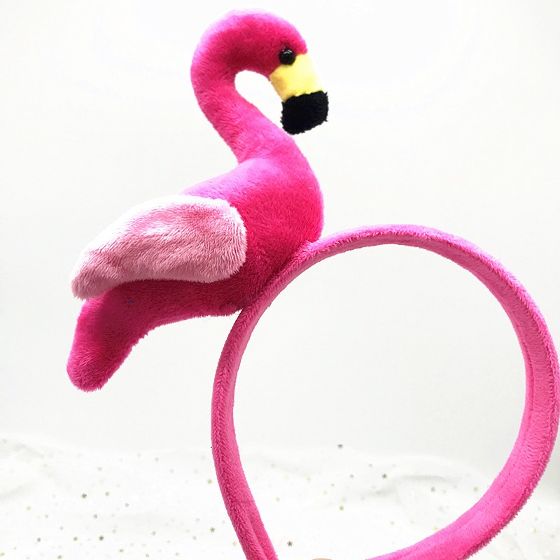 Plüss szövet rózsaszín flamingó gyerek fejpánt