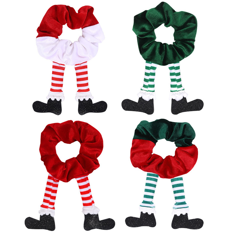 Karácsonyi Mikulás Claus Elk Velvet Haj Scrunchie