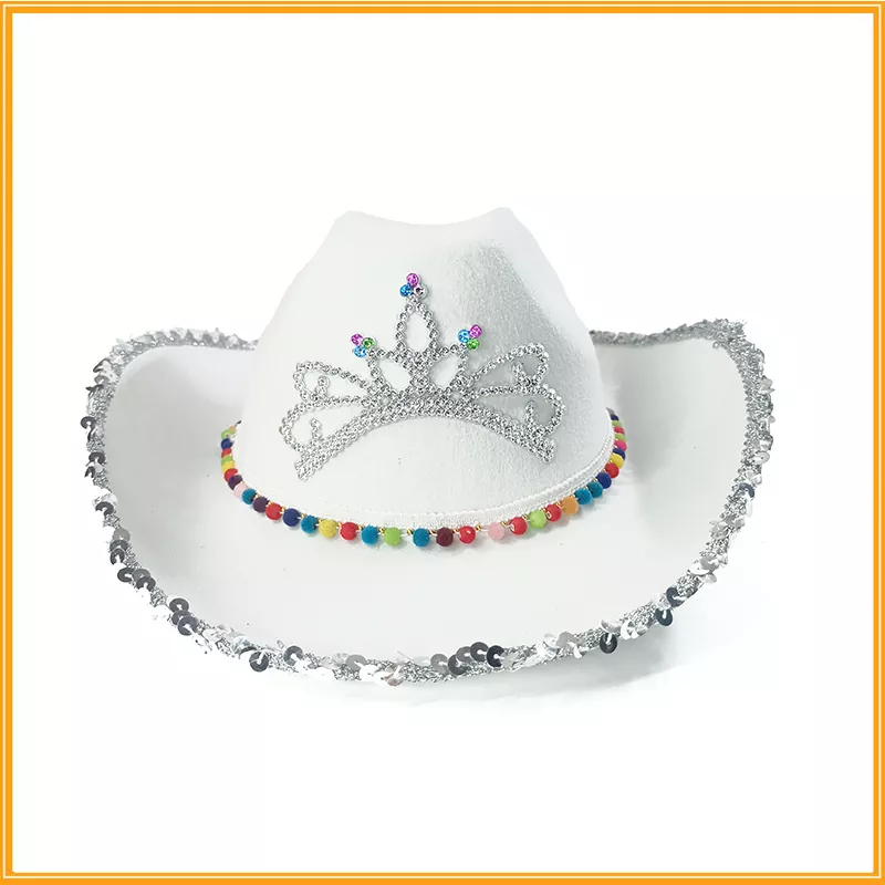 Cowboy filc sapka színes Pom Pom éllel