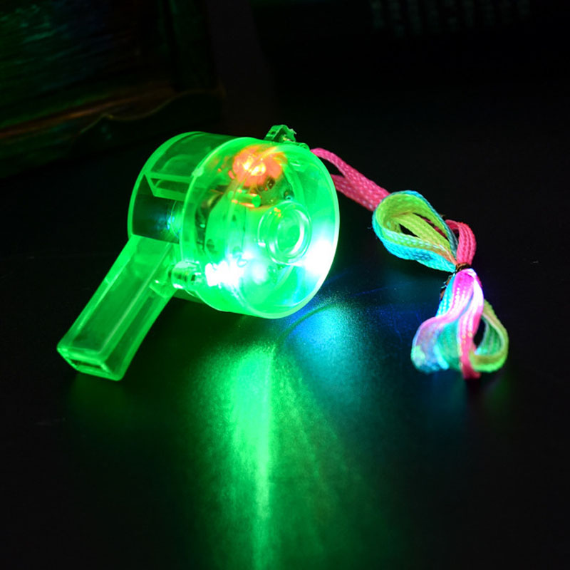 Glow Whistles party kellékek LED világító síp zsinóros nyaklánccal Színes ragyogás a sötétben Szórakoztató buli