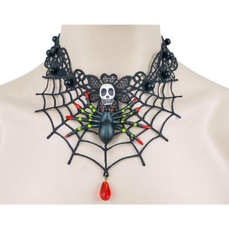 Gótikus fürtök kristály csipke nyaki choker