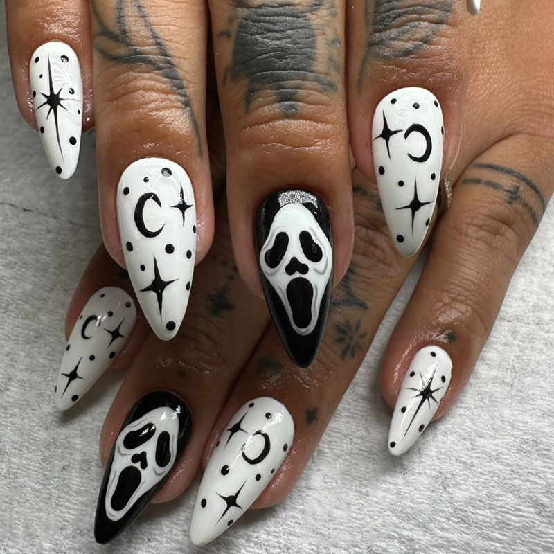 Halloween Ghost hamis köröm