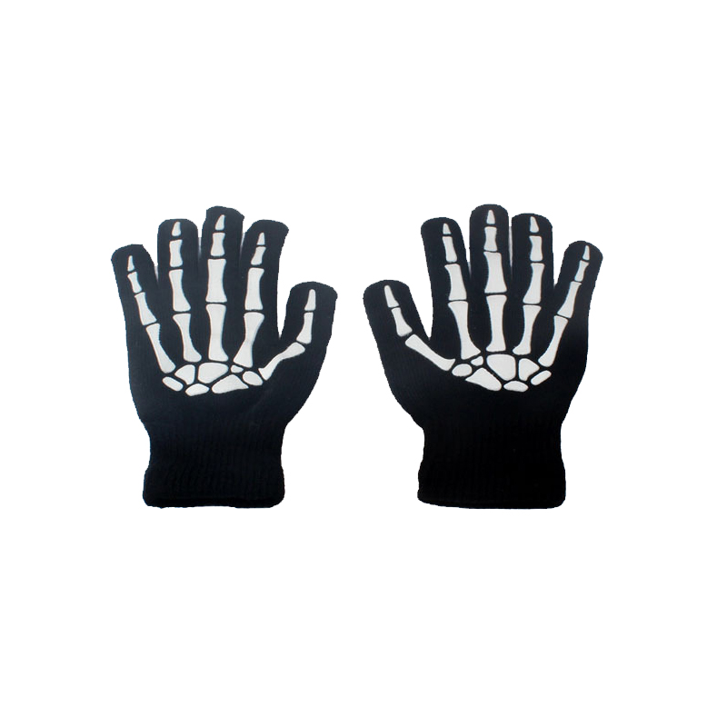 Halloween csontváz nyomtatás világító kesztyű
