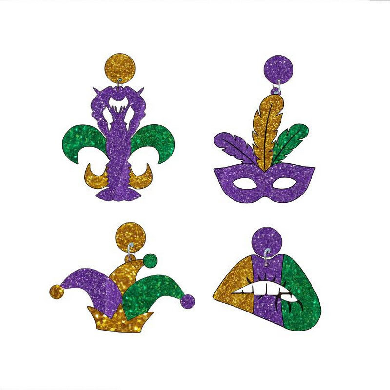 Mardi Gras Party fülbevalók