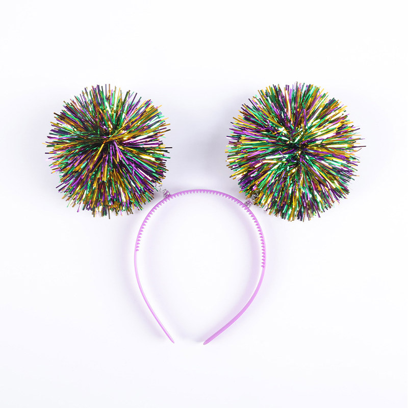 Mardi gras pom poms talmi fejpánt