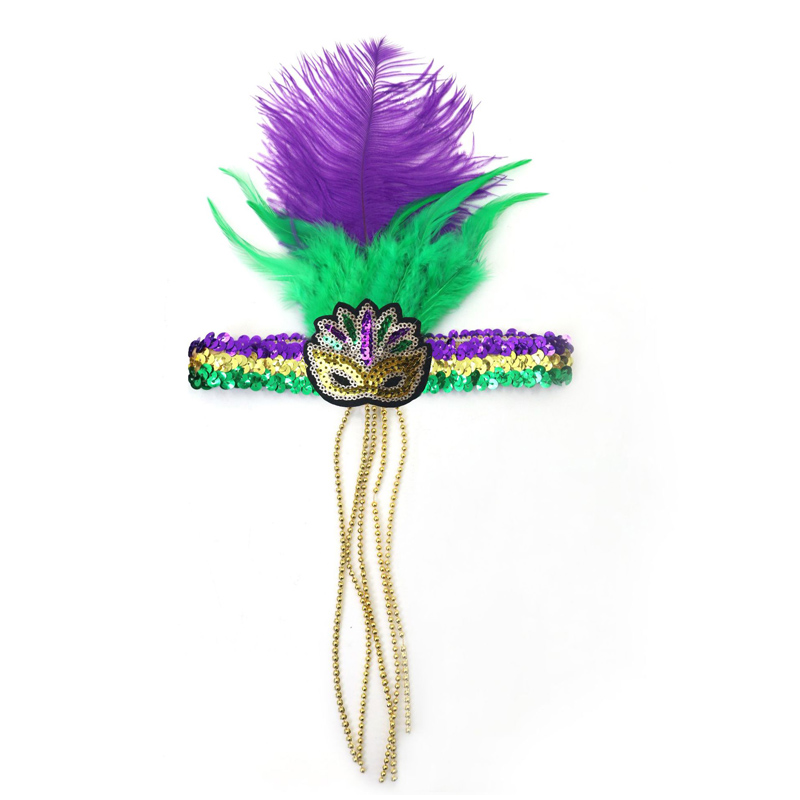 Mardi Gras elasztikus fejpántok