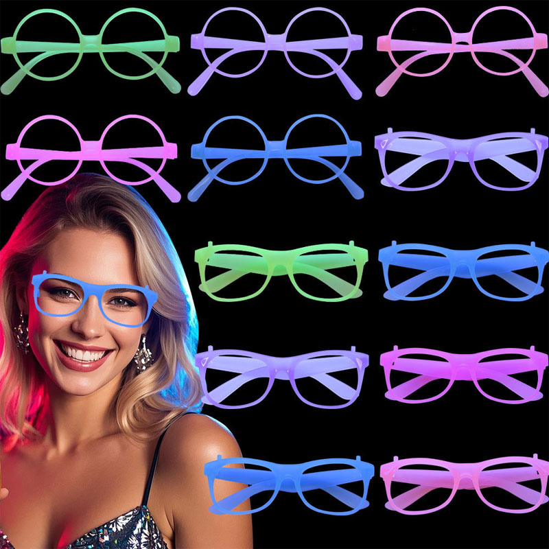 Party Vicces éjszakai fény izzó színváltó szemüveg