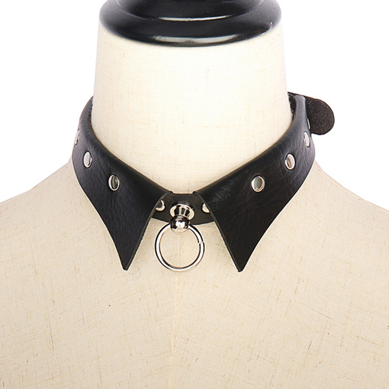 PU bőr medálok kerek choker