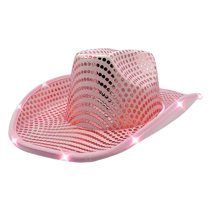 Flitter cowboy kalap LED -es lámpával